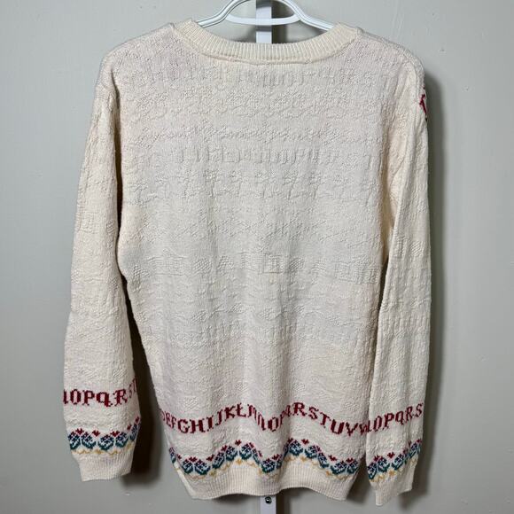 Vintage Northern Reflections Alphabet Cottagecore Knit Sweater Small - Picture 4 of 4